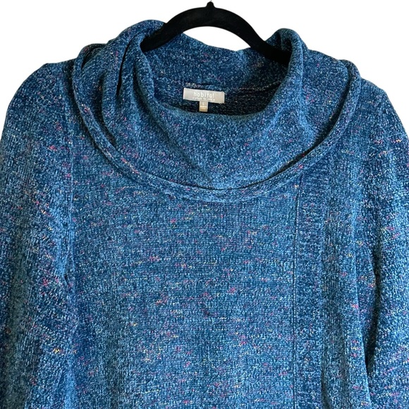 Habitat Clothes to Live In 87740 Tweed‎ Cowl Tunic Sweater Side Buttons L NWOT - Picture 2 of 11